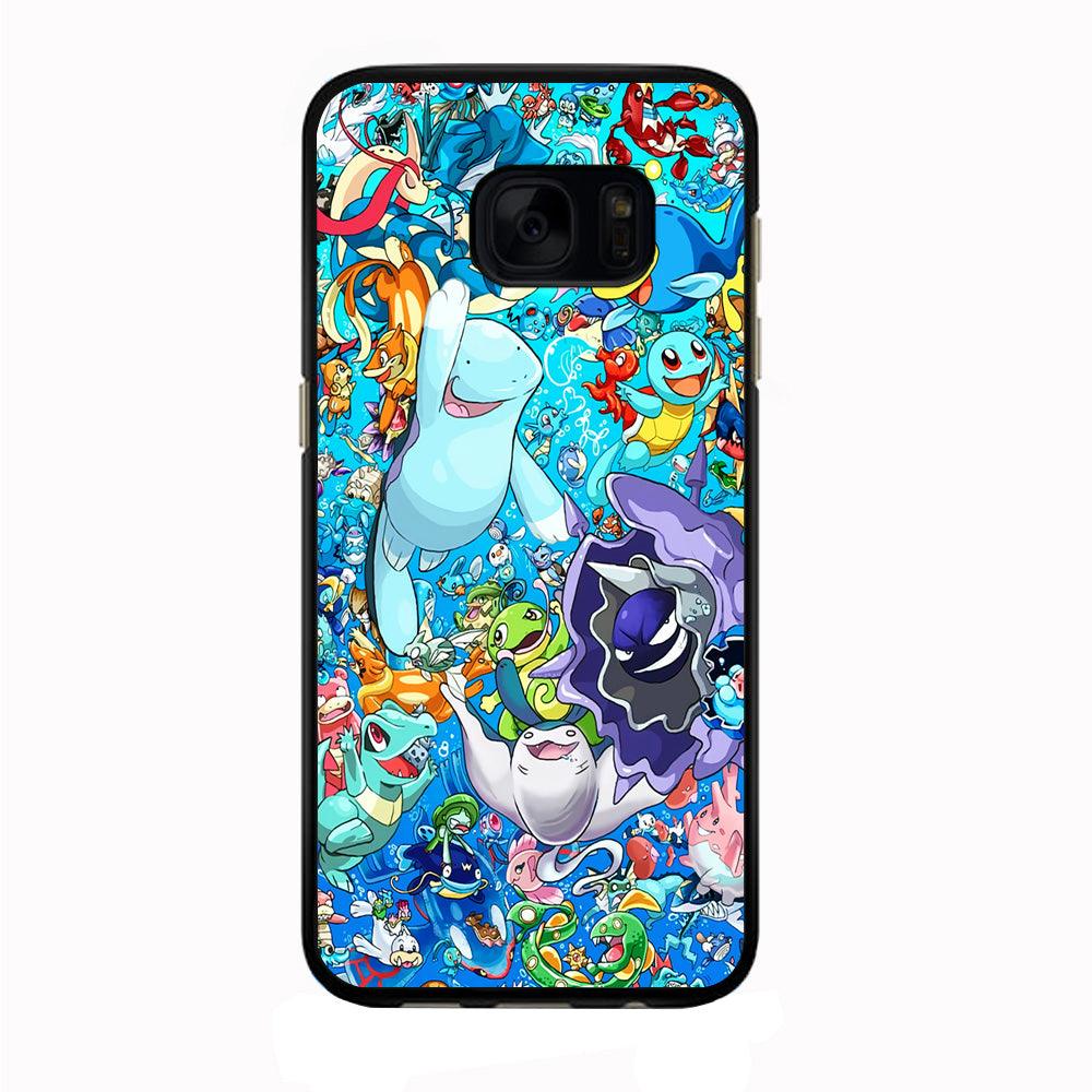 All Water Pokemon Samsung Galaxy S7 Edge Case-Rubber / Black (2D Case)-Xtracase