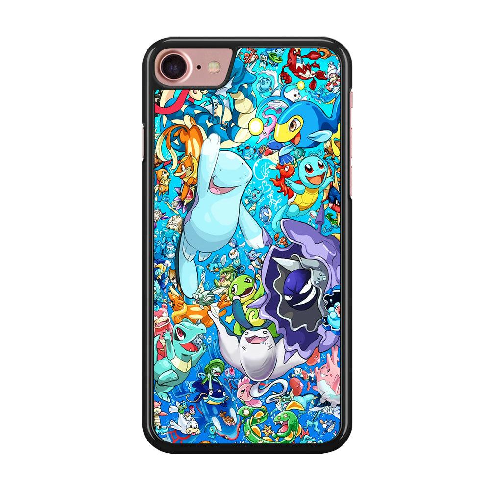 All Water Pokemon iPhone 8 Case-Rubber / Black (2D Case)-Xtracase