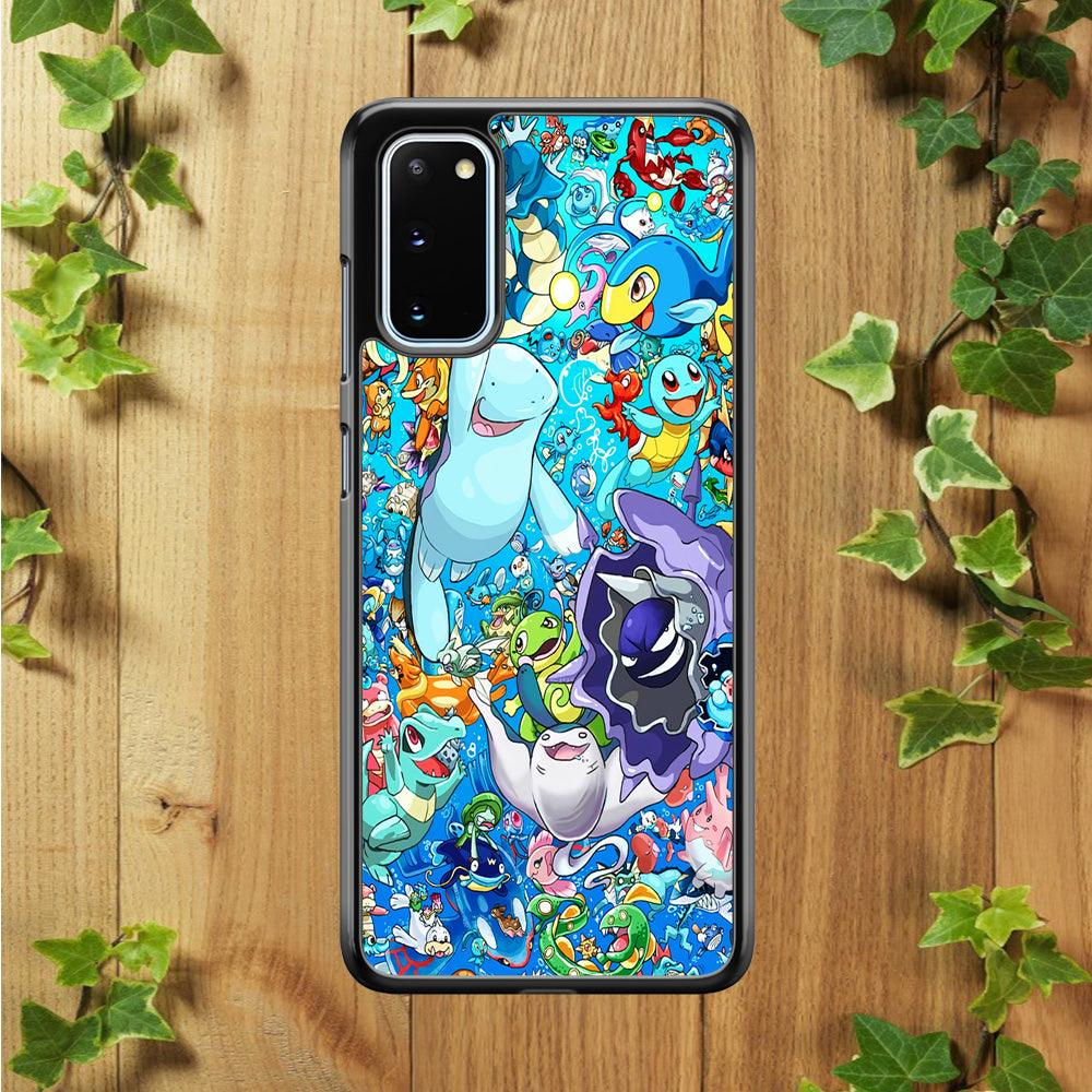 All Water Pokemon Samsung Galaxy S20 Case-Rubber / Black (2D Case)-Xtracase