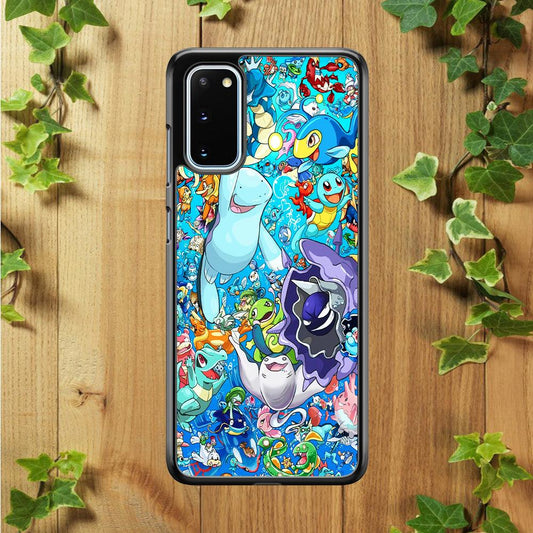 All Water Pokemon Samsung Galaxy S20 Case-Rubber / Black (2D Case)-Xtracase
