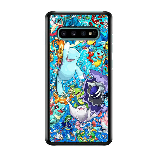 All Water Pokemon Samsung Galaxy S10 Plus Case-Rubber / Black (2D Case)-Xtracase