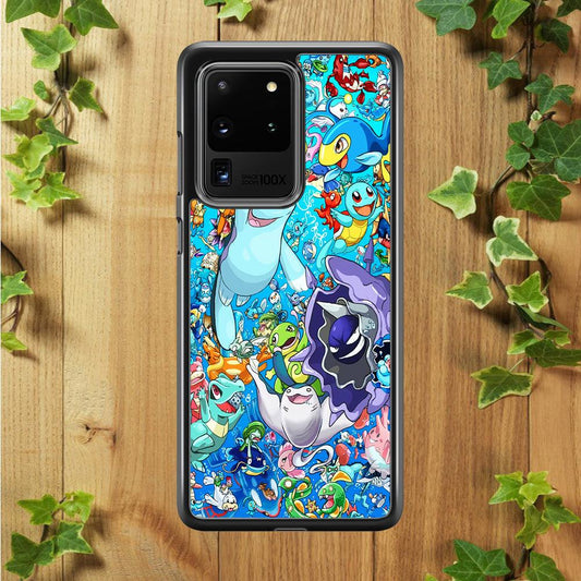 All Water Pokemon Samsung Galaxy S20 Ultra Case-Rubber / White (2D Case)-Xtracase