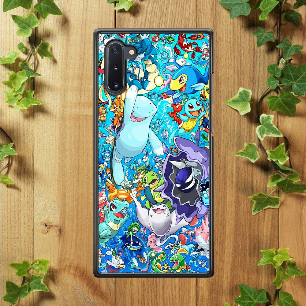 All Water Pokemon Samsung Galaxy Note 10 Case-Rubber / Black (2D Case)-Xtracase