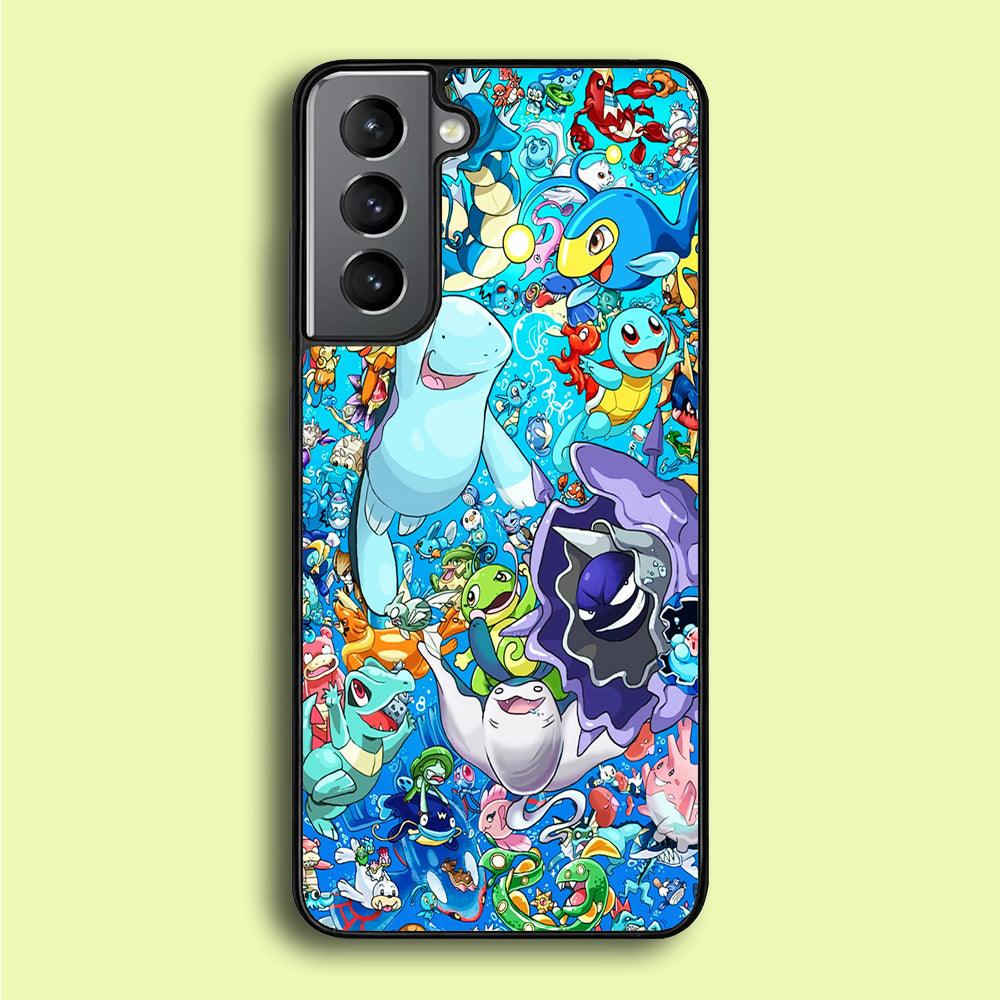 All Water Pokemon Samsung Galaxy A16 Case-Rubber / Black (2D Case)-Xtracase