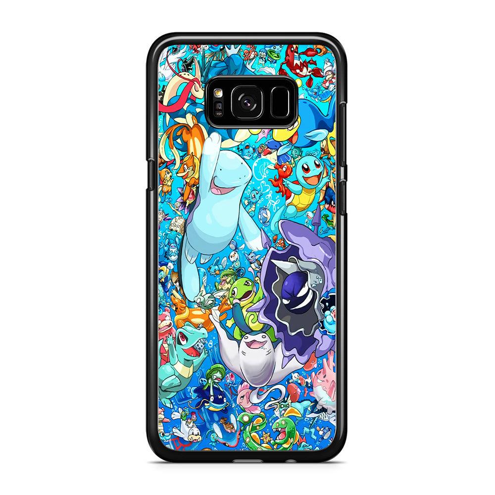 All Water Pokemon Samsung Galaxy S8 Case-Rubber / Black (2D Case)-Xtracase