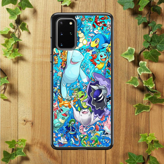 All Water Pokemon Samsung Galaxy S20 Plus Case-Rubber / Black (2D Case)-Xtracase