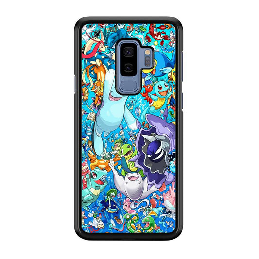 All Water Pokemon Samsung Galaxy S9 Plus Case-Rubber / Black (2D Case)-Xtracase