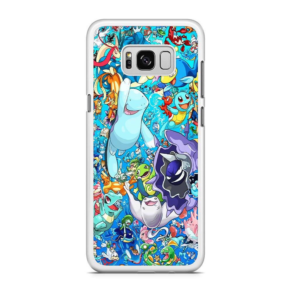 All Water Pokemon Samsung Galaxy S8 Case-Rubber / White (2D Case)-Xtracase