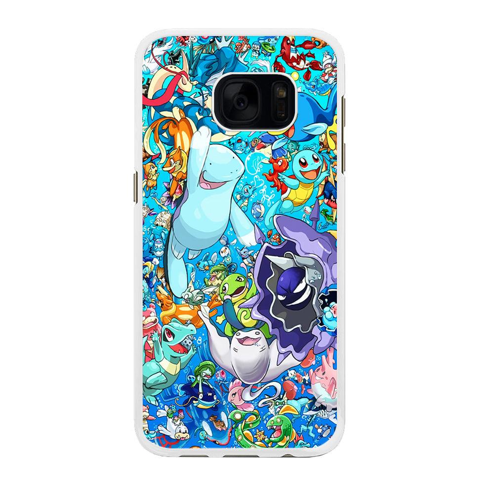 All Water Pokemon Samsung Galaxy S7 Edge Case-Rubber / White (2D Case)-Xtracase