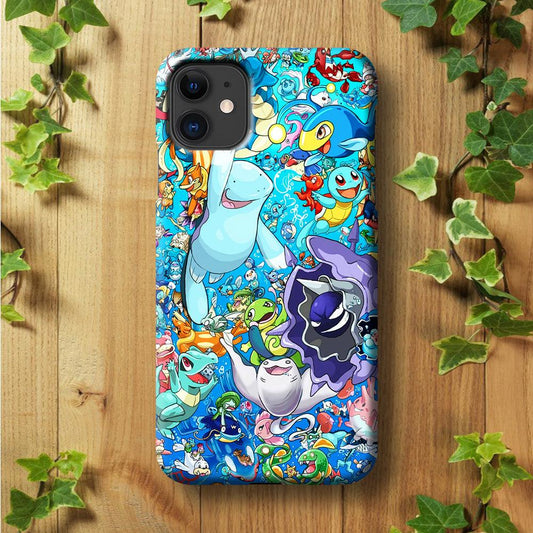 All Water Pokemon iPhone 11 Case-Plastic / Full Wrap (3D Case)-Xtracase
