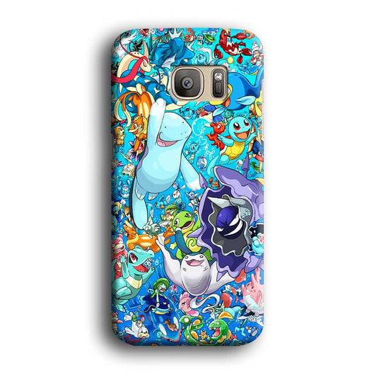 All Water Pokemon Samsung Galaxy S7 Edge Case-Plastic / Full Wrap (3D Case)-Xtracase