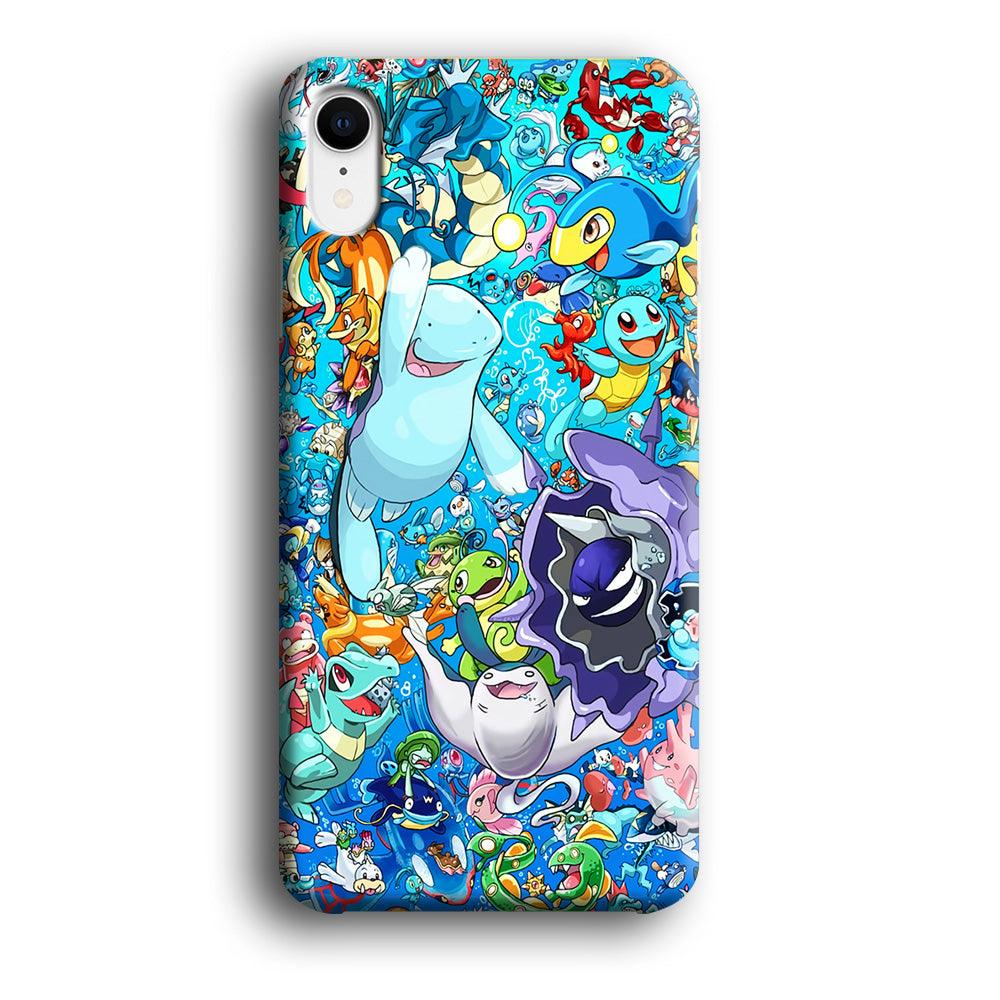 All Water Pokemon iPhone XR Case-Plastic / Full Wrap (3D Case)-Xtracase