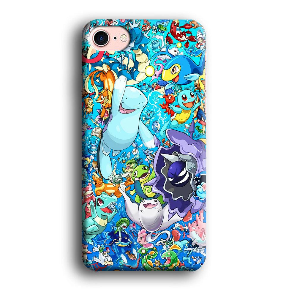 All Water Pokemon iPhone 8 Case-Plastic / Full Wrap (3D Case)-Xtracase