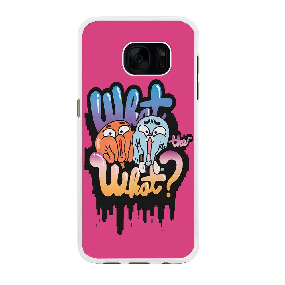 Amazing World of Gumball Samsung Galaxy S7 Edge Case-Rubber / White (2D Case)-Xtracase