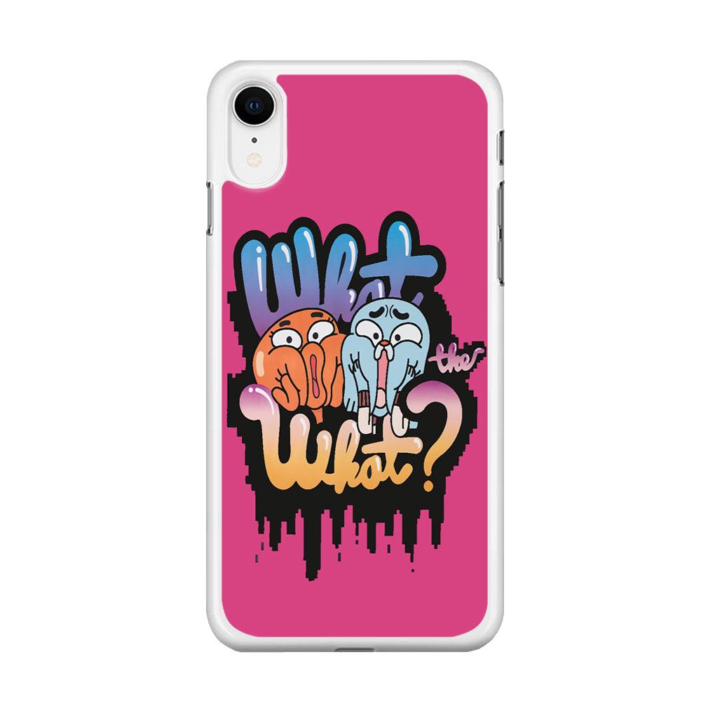 Amazing World of Gumball iPhone XR Case-Rubber / White (2D Case)-Xtracase