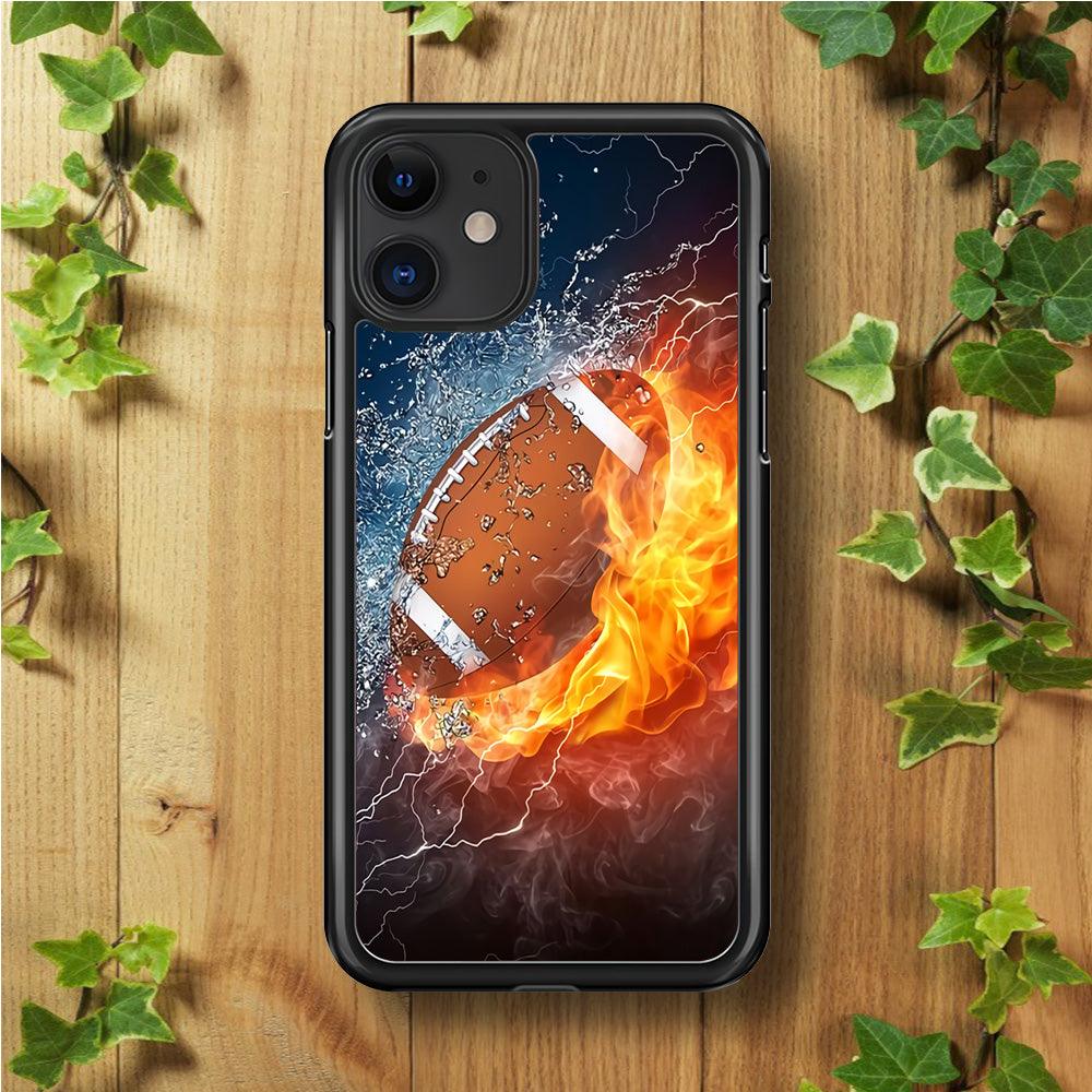American Football Ball Cool Art iPhone 11 Case-Rubber / Black (2D Case)-Xtracase