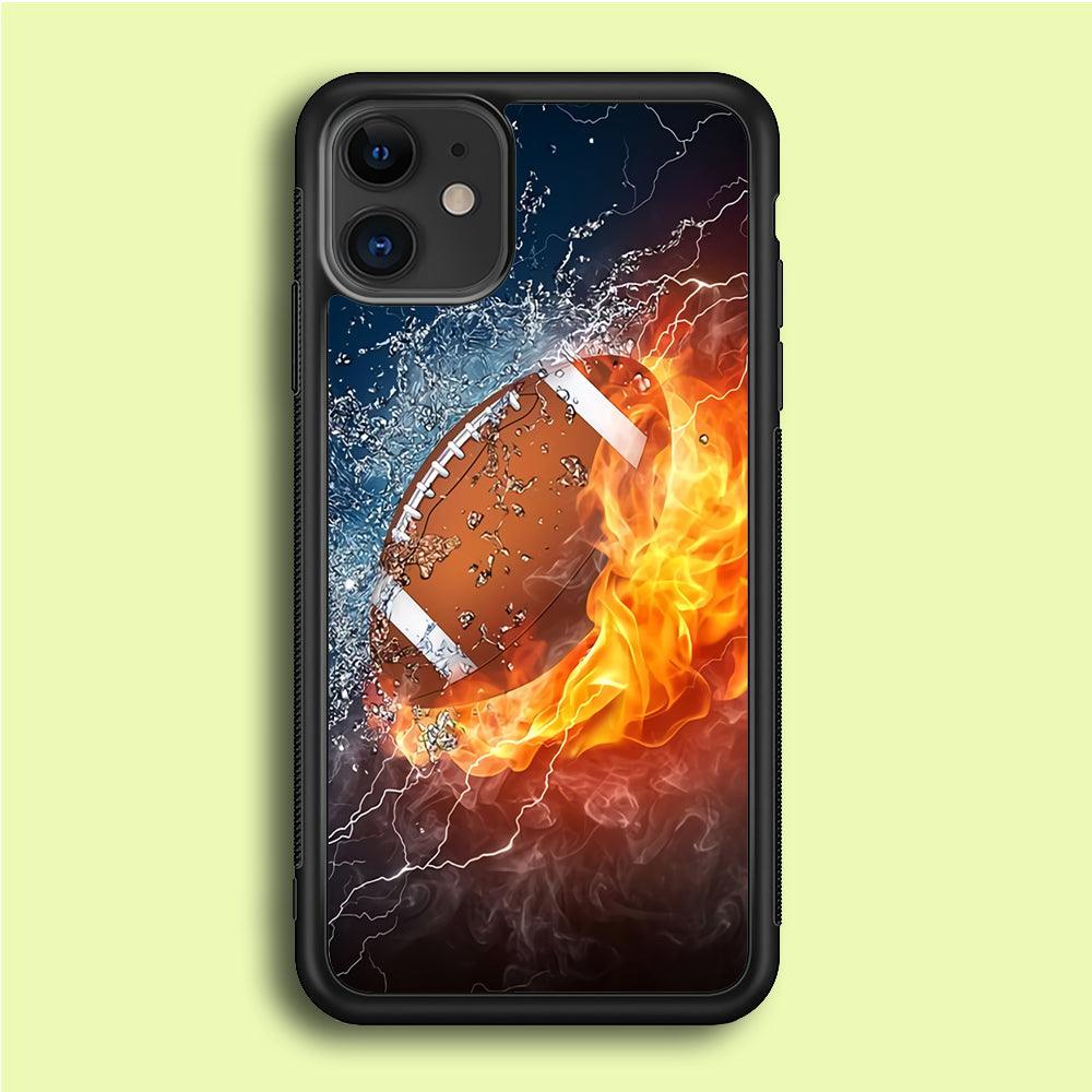 American Football Ball Cool Art iPhone 12 Mini Case-Rubber / Black (2D Case)-Xtracase