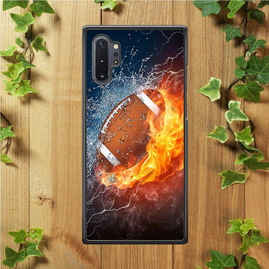 American Football Ball Cool Art Samsung Galaxy Note 10 Plus Case-Rubber / Black (2D Case)-Xtracase