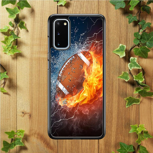 American Football Ball Cool Art Samsung Galaxy S20 Case-Rubber / Black (2D Case)-Xtracase