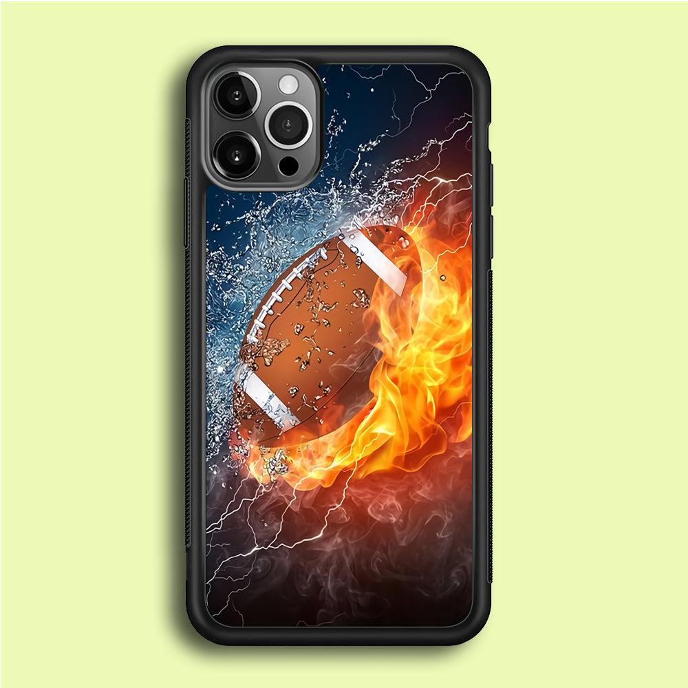 American Football Ball Cool Art iPhone 12 Pro Max Case-Rubber / Black (2D Case)-Xtracase