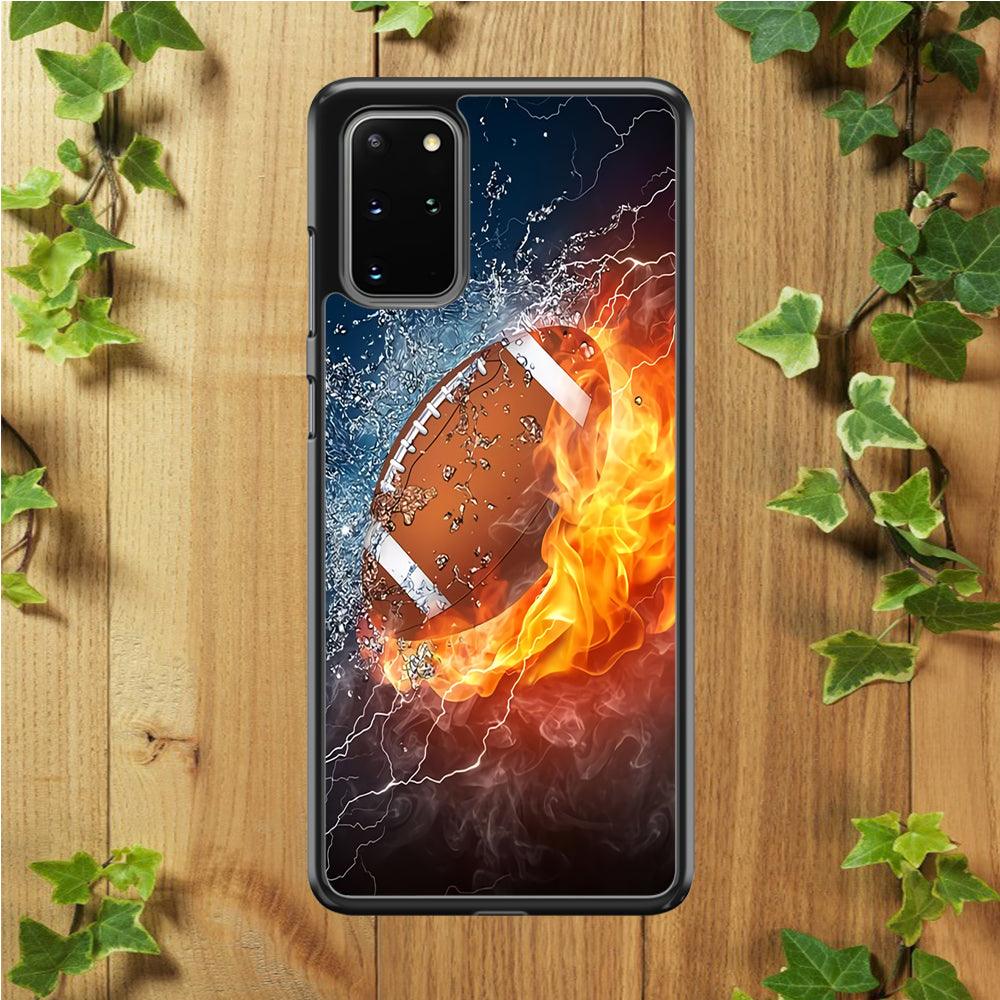 American Football Ball Cool Art Samsung Galaxy S20 Plus Case-Rubber / Black (2D Case)-Xtracase