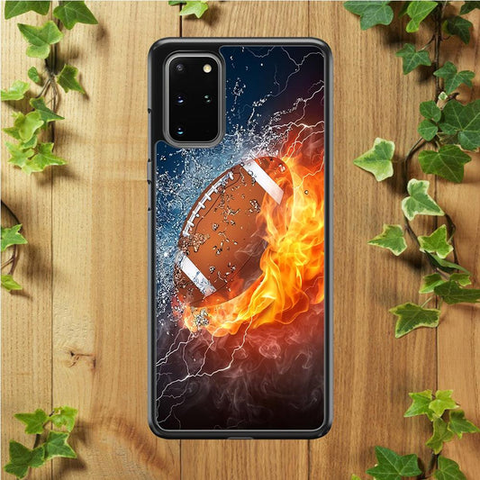 American Football Ball Cool Art Samsung Galaxy S20 Plus Case-Rubber / Black (2D Case)-Xtracase