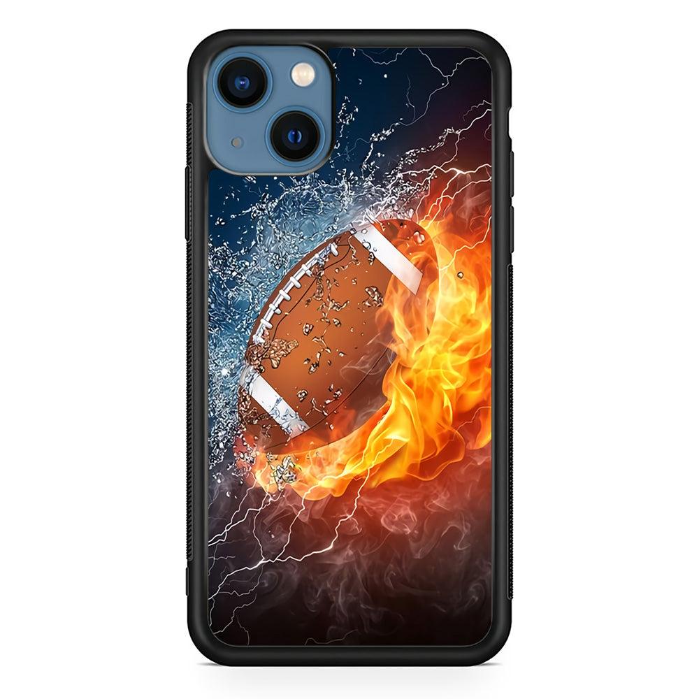 American Football Ball Cool Art iPhone 13 Mini Case-Rubber / Black (2D Case)-Xtracase