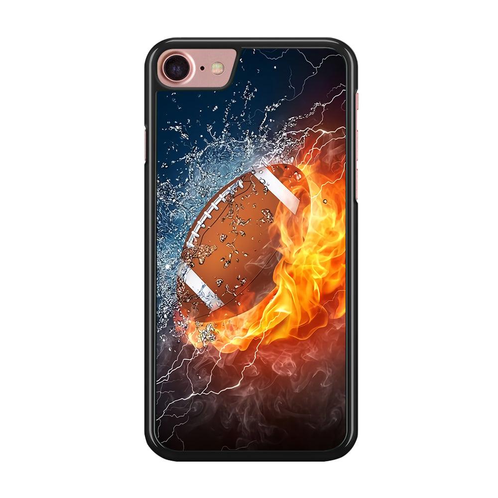 American Football Ball Cool Art iPhone SE 2020 Case-Rubber / Black (2D Case)-Xtracase