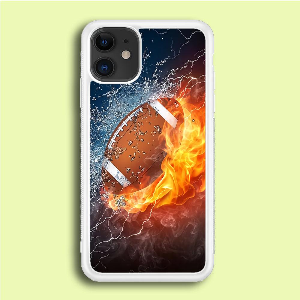 American Football Ball Cool Art iPhone 12 Mini Case-Rubber / White (2D Case)-Xtracase