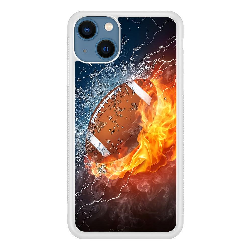 American Football Ball Cool Art iPhone 13 Mini Case-Rubber / White (2D Case)-Xtracase