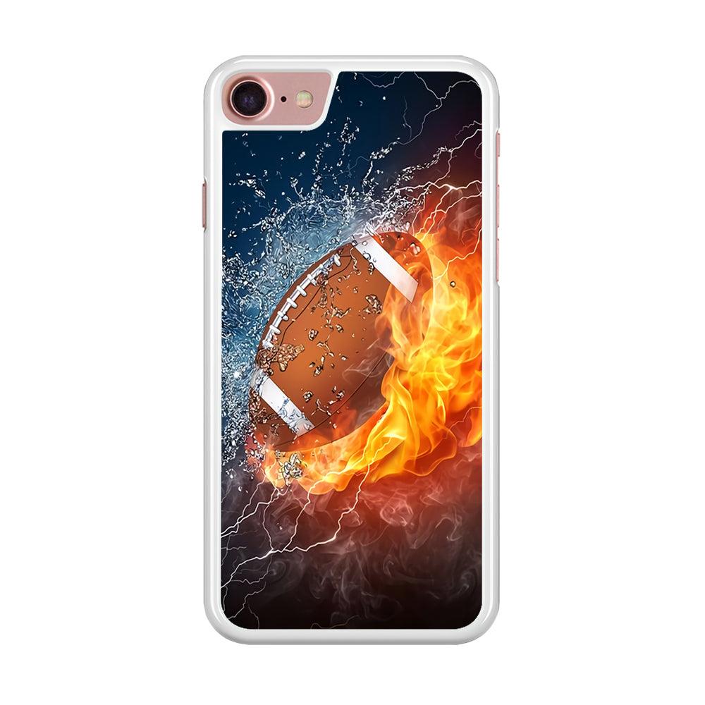 American Football Ball Cool Art iPhone SE 2020 Case-Rubber / White (2D Case)-Xtracase