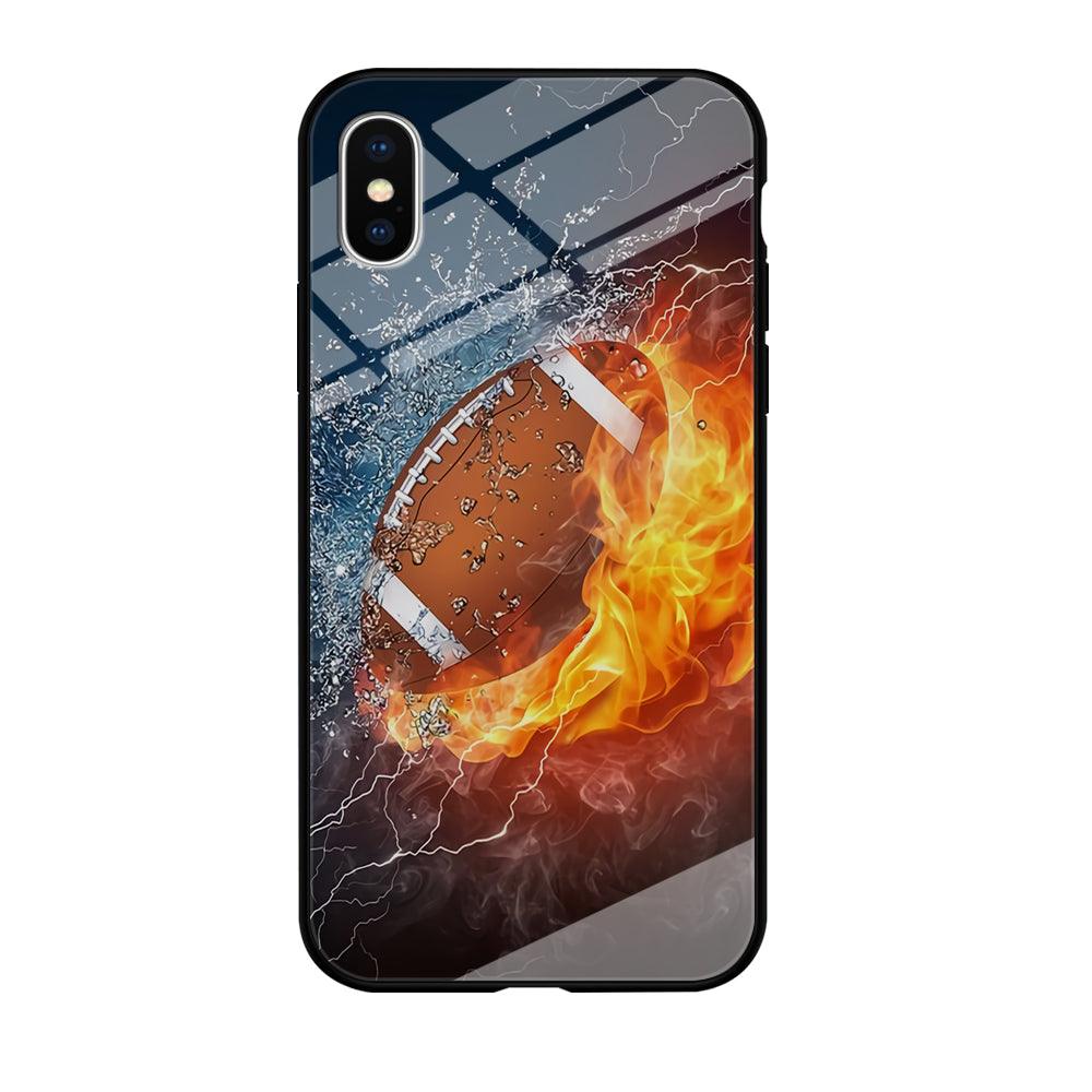 American Football Ball Cool Art iPhone X Case-Tempered Glass Case-Xtracase