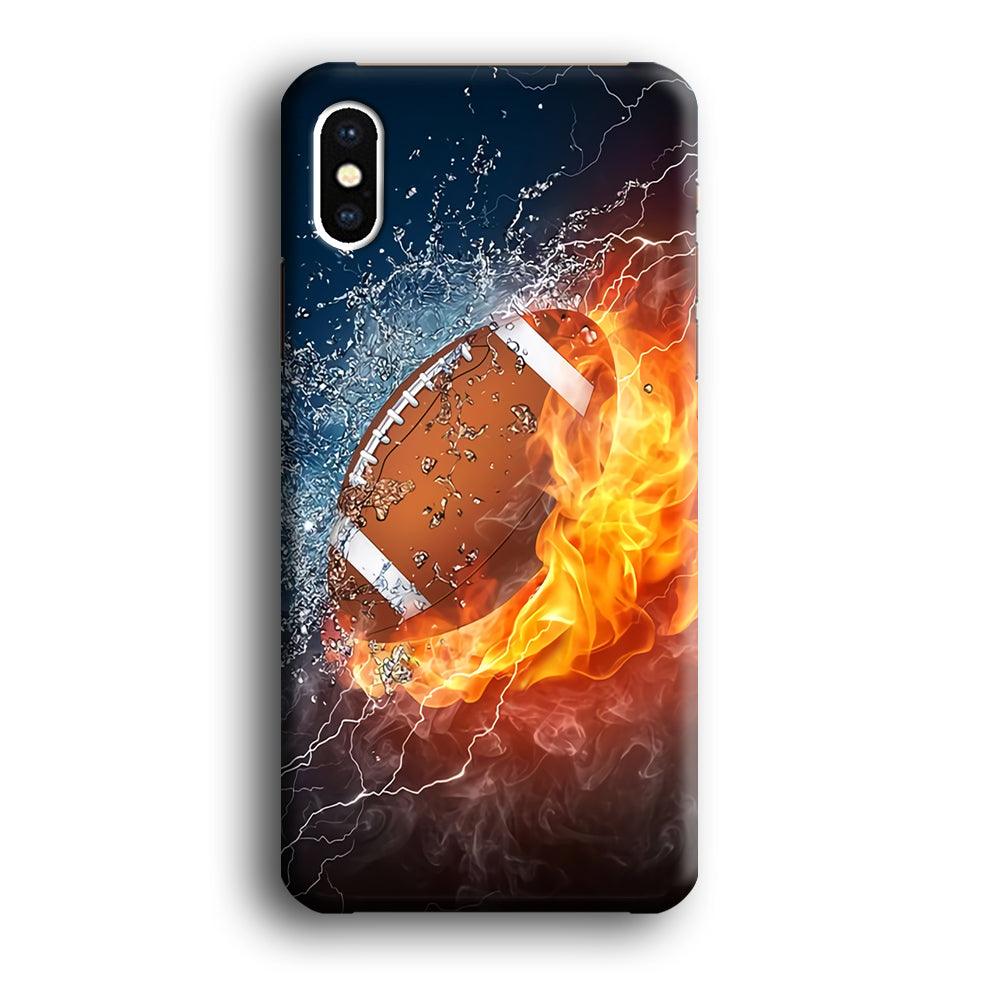 American Football Ball Cool Art iPhone X Case-Plastic / Full Wrap (3D Case)-Xtracase