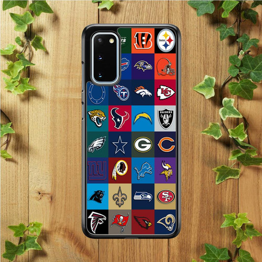 American Football Teams NFL Samsung Galaxy S20 Case-Rubber / White (2D Case)-Xtracase