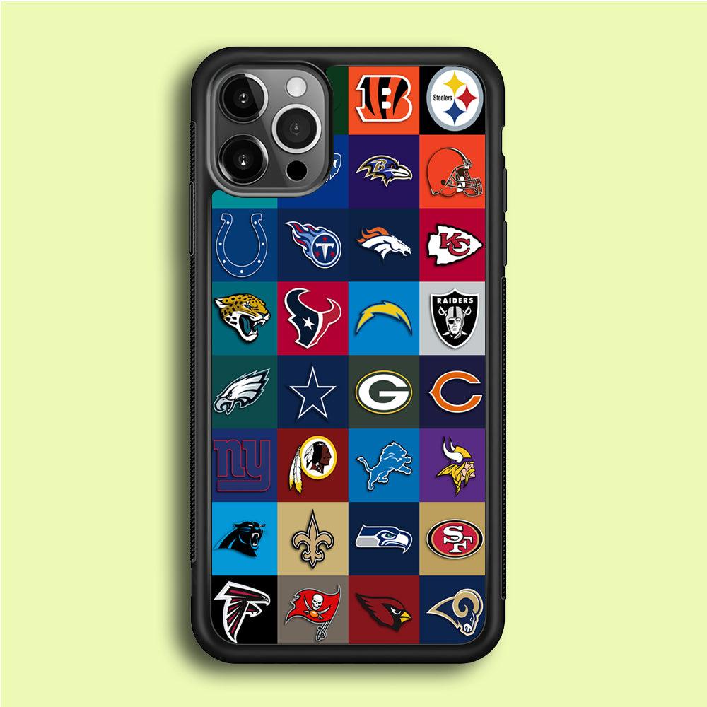 American Football Teams NFL iPhone 12 Pro Case-Rubber / Black (2D Case)-Xtracase