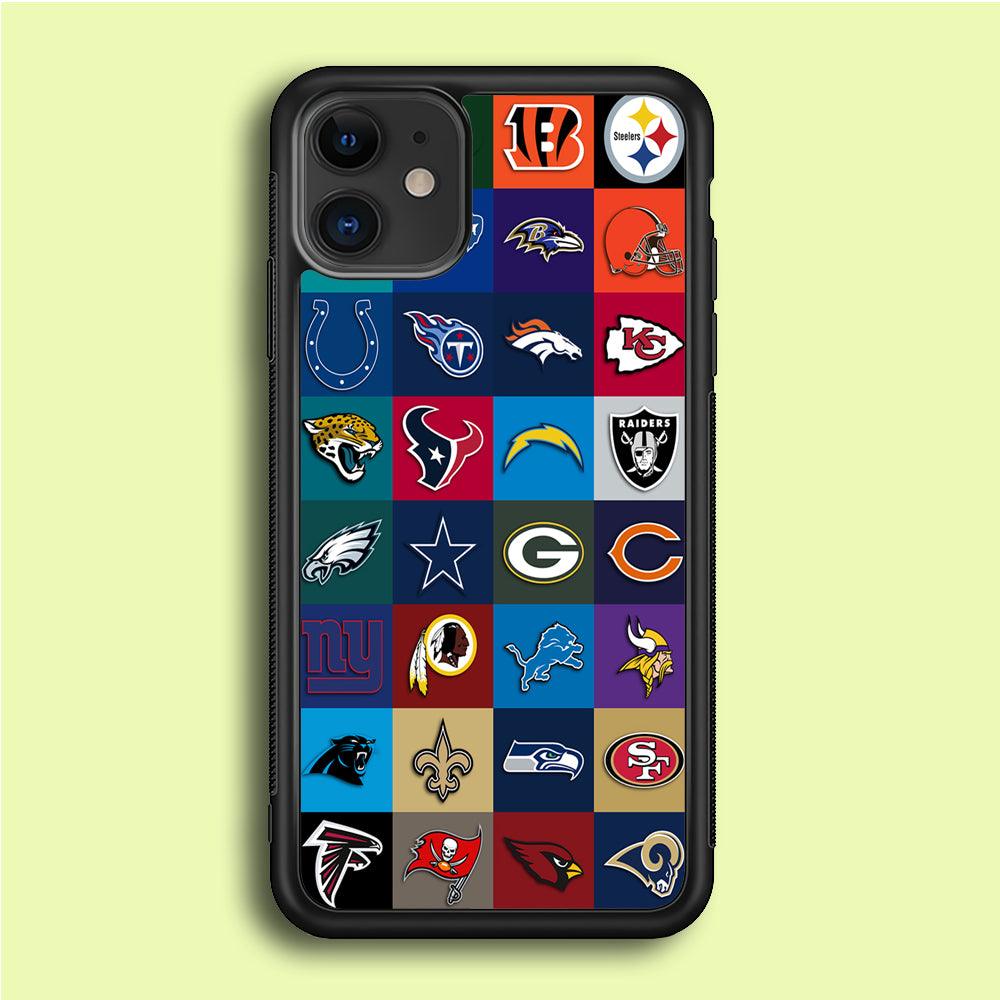 American Football Teams NFL iPhone 12 Mini Case-Rubber / Black (2D Case)-Xtracase