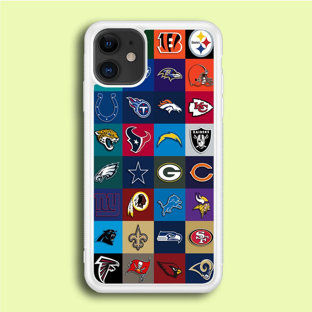 American Football Teams NFL iPhone 12 Mini Case-Rubber / White (2D Case)-Xtracase