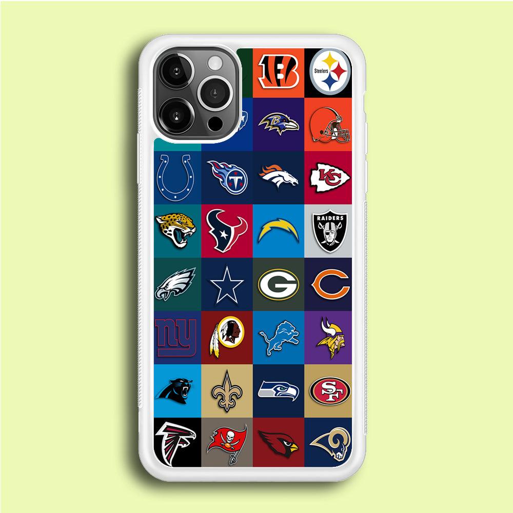 American Football Teams NFL iPhone 12 Pro Case-Rubber / White (2D Case)-Xtracase