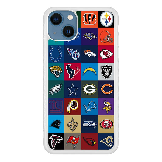 American Football Teams NFL iPhone 13 Mini Case-Rubber / White (2D Case)-Xtracase