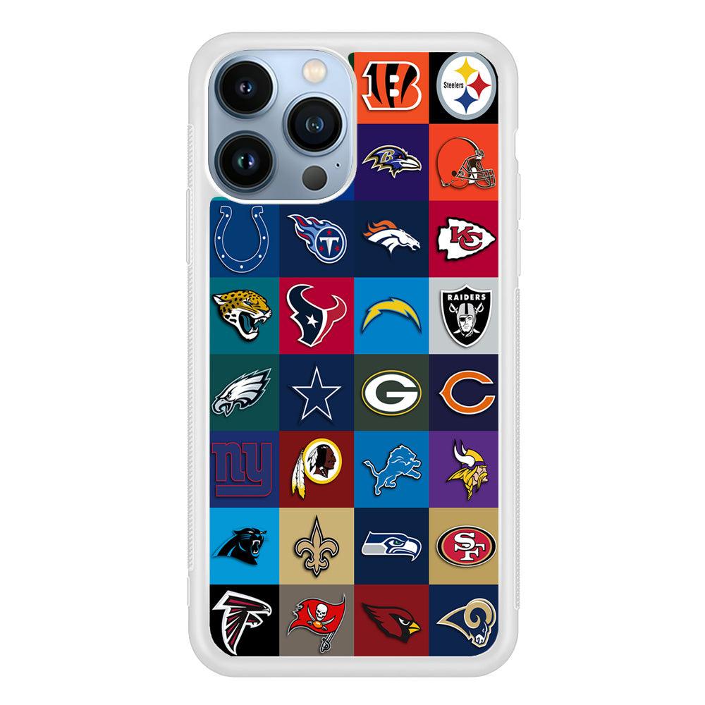 American Football Teams NFL iPhone 13 Pro Case-Rubber / White (2D Case)-Xtracase