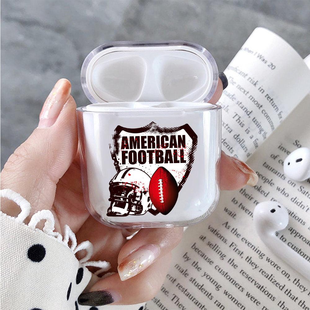 American Football Protective Clear Case Cover For Apple Airpods-Xtracase