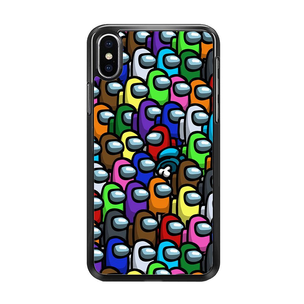Among Us Impostor iPhone Xs Case-Rubber / Black (2D Case)-Xtracase
