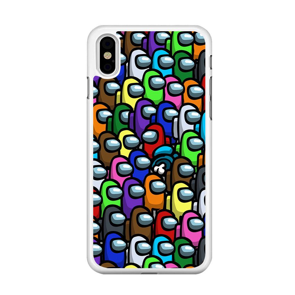 Among Us Impostor iPhone Xs Case-Rubber / White (2D Case)-Xtracase