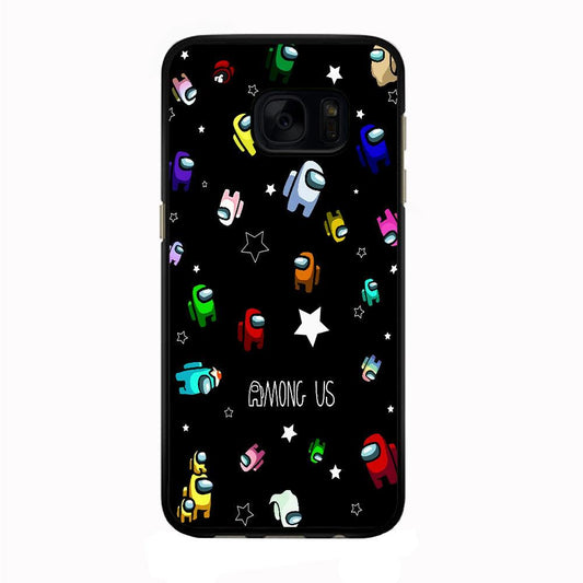 Among Us Star Samsung Galaxy S7 Edge Case-Rubber / Black (2D Case)-Xtracase