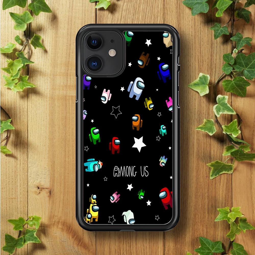 Among Us Star iPhone 11 Case-Rubber / Black (2D Case)-Xtracase