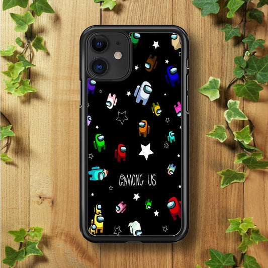 Among Us Star iPhone 11 Case-Rubber / Black (2D Case)-Xtracase