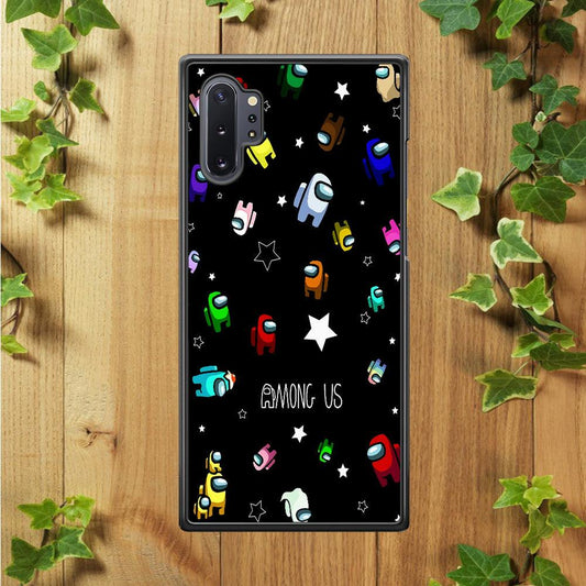 Among Us Star Samsung Galaxy Note 10 Plus Case-Rubber / White (2D Case)-Xtracase