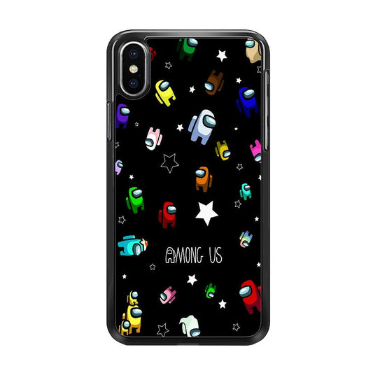 Among Us Star iPhone Xs Max Case-Rubber / Black (2D Case)-Xtracase