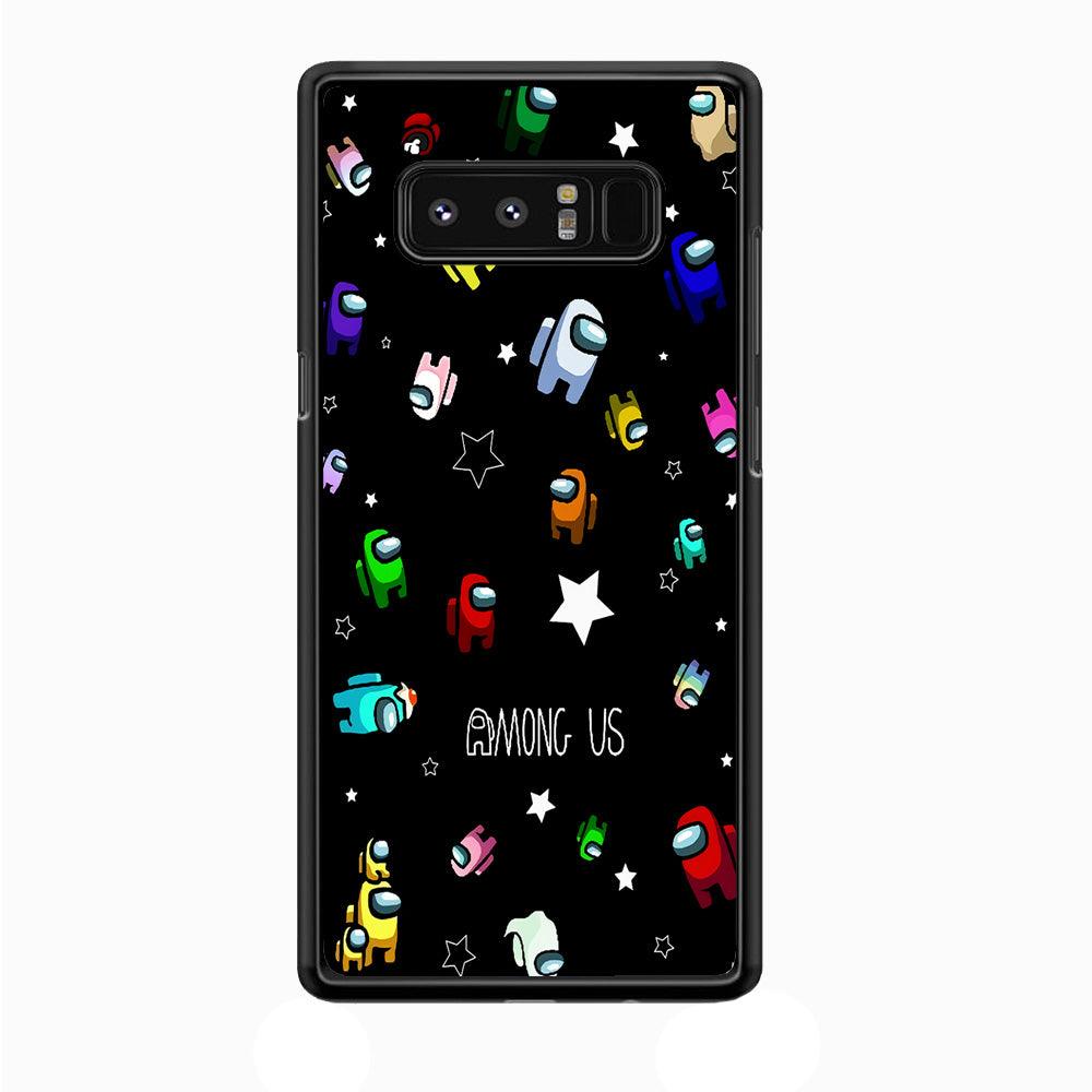 Among Us Star Samsung Galaxy Note 8 Case-Rubber / Black (2D Case)-Xtracase