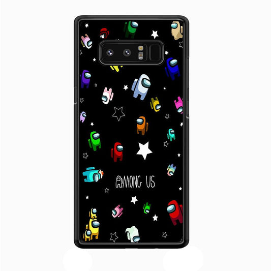 Among Us Star Samsung Galaxy Note 8 Case-Rubber / Black (2D Case)-Xtracase